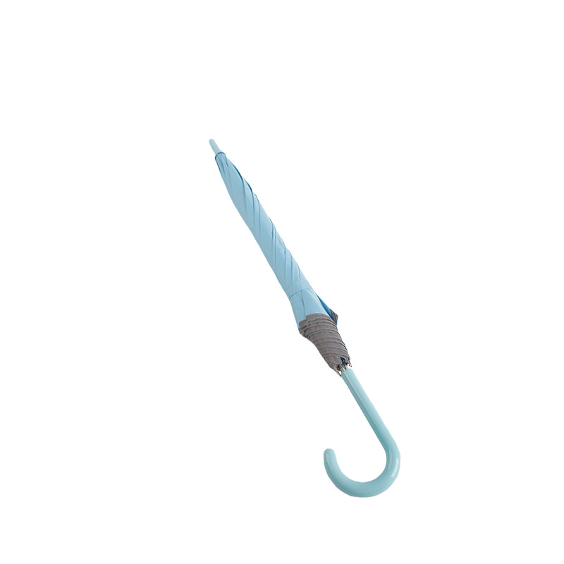 Small Fresh Light Blue Pongee, With Reflective Strip Straight umbrella-0E6B0037
