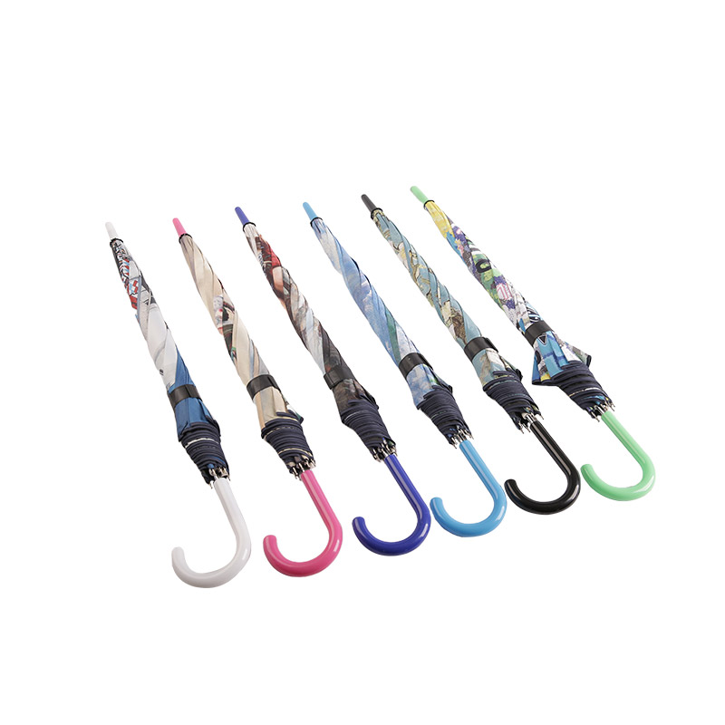 Landscape painting printing Pongee With Black Coated Straight umbrella-0E6B0080