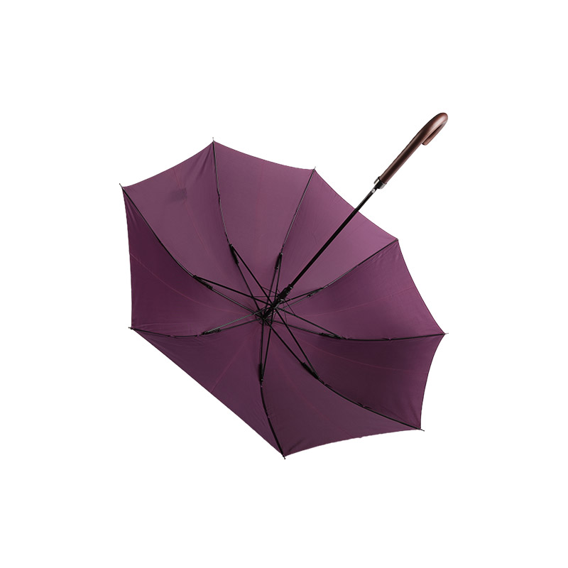 Dark Purple Pillar Pongee Straight umbrella-0E6B0146