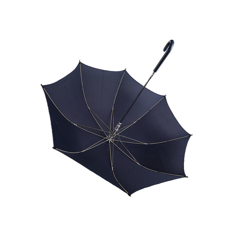 Dark Blue Palace Style Pongee Straight umbrella-0E6B0188