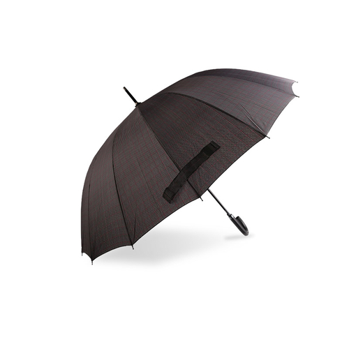 Dark Coffee Color Easy To Repair Pongee Straight umbrella-0E6B0318