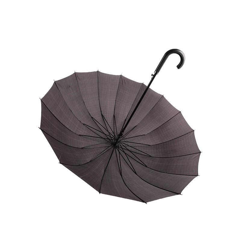 Dark Coffee Color Easy To Repair Pongee Straight umbrella-0E6B0318