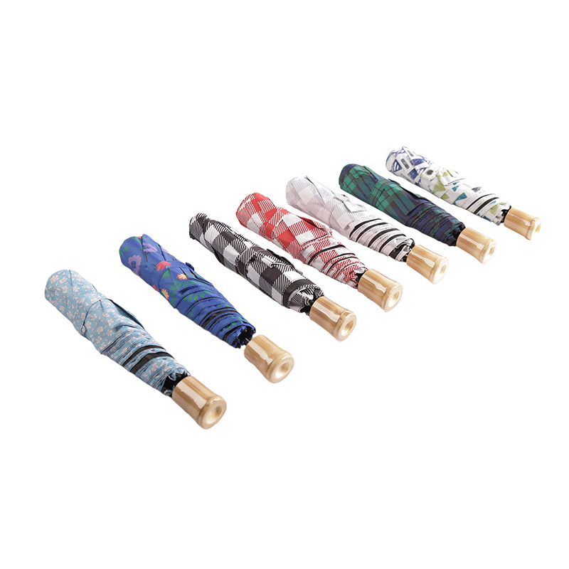 Mini Multiple Patterns Pongee With Coated Three-fold umbrella-0E6B0423