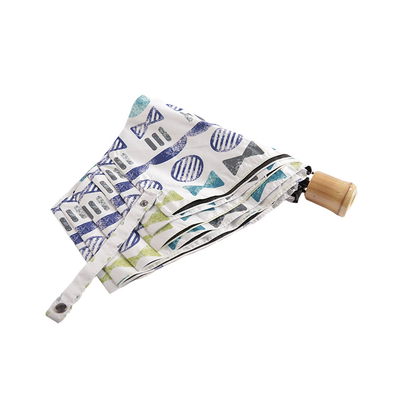 Mini Multiple Patterns Pongee With Coated Three-fold umbrella-0E6B0423