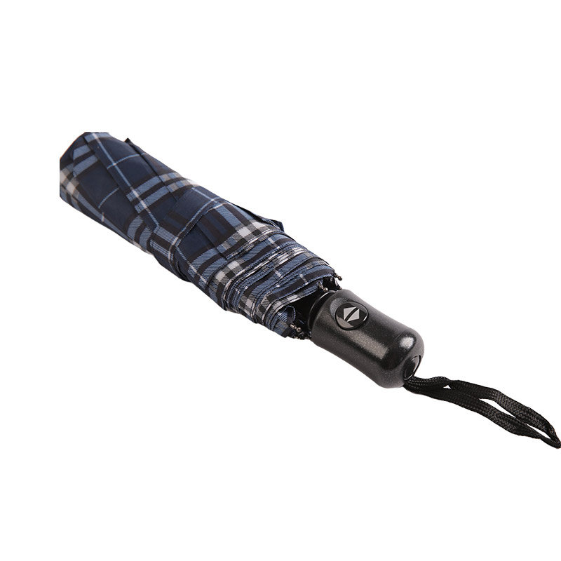 Striped Lattice Shrink Pongee Three-fold umbrella-0E6B0432