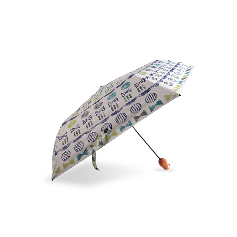Bow Tie Circle Collocation Pongee With  Coated Three-fold umbrella-0E6B0454
