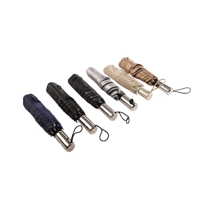 Apricot Atmosphere Pongee Three-fold umbrella-0E6B0465