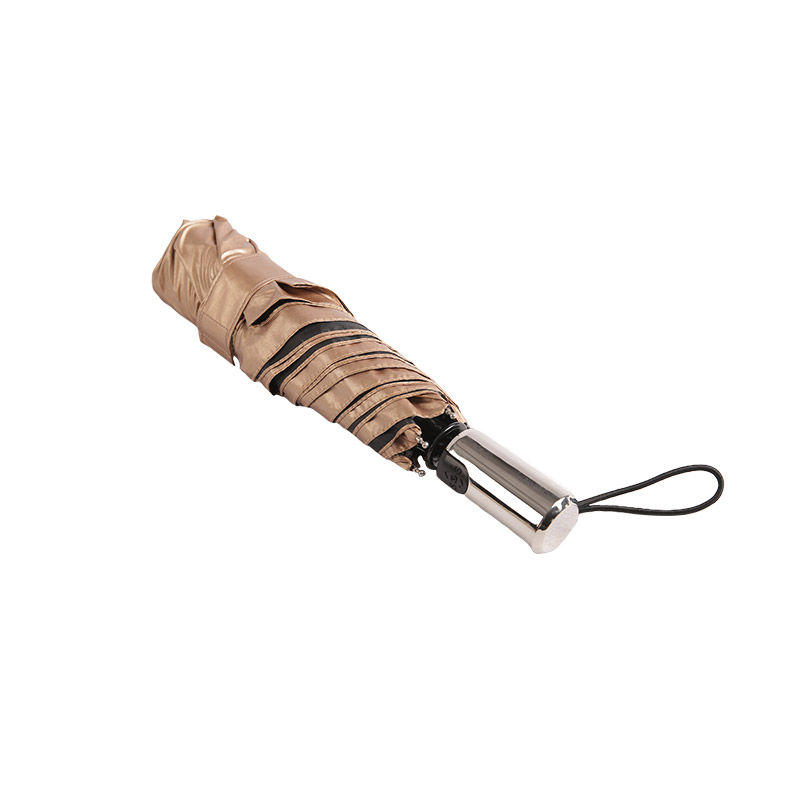 Apricot Atmosphere Pongee Three-fold umbrella-0E6B0465