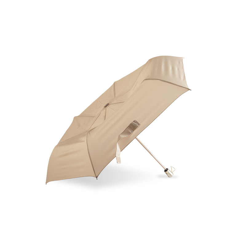Apricot Atmosphere Pongee Three-fold umbrella-0E6B0465