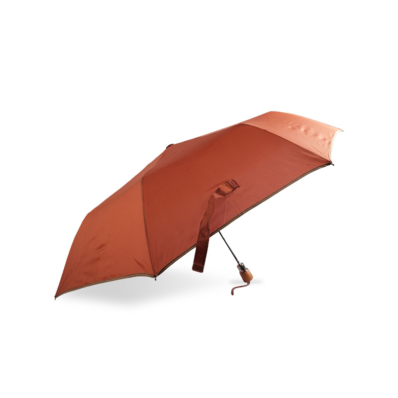 Mature Women Orange Pongee Three-fold umbrella-0E6B0481