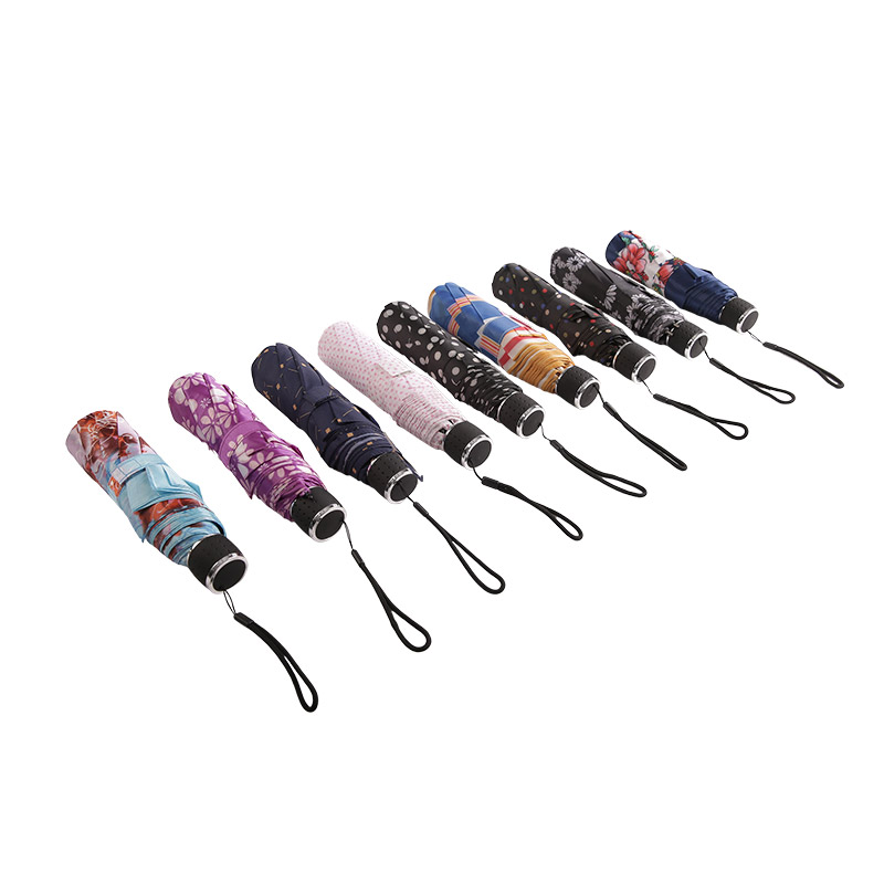 Mini Polka Dots Pongee Three-fold umbrella-0E6B0499