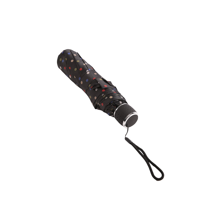 Mini Polka Dots Pongee Three-fold umbrella-0E6B0499