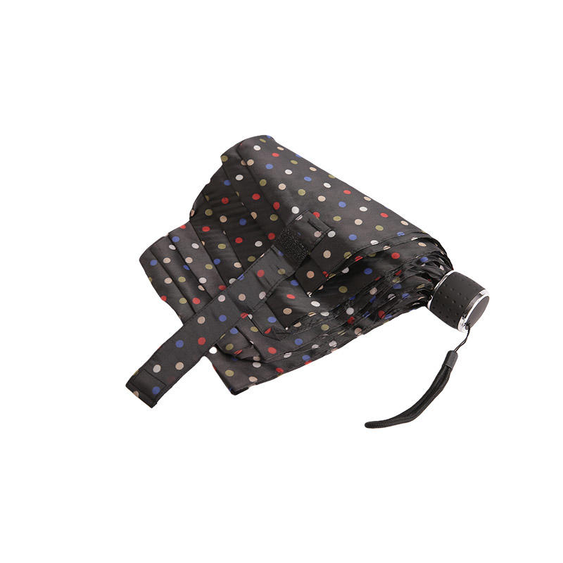 Mini Polka Dots Pongee Three-fold umbrella-0E6B0499
