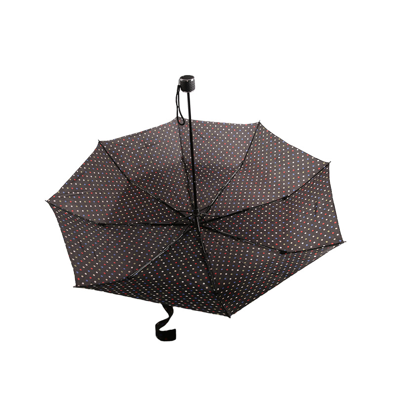 Mini Polka Dots Pongee Three-fold umbrella-0E6B0499