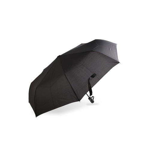 Pure Black Business Style Pongee Three-fold umbrella-0E6B0542