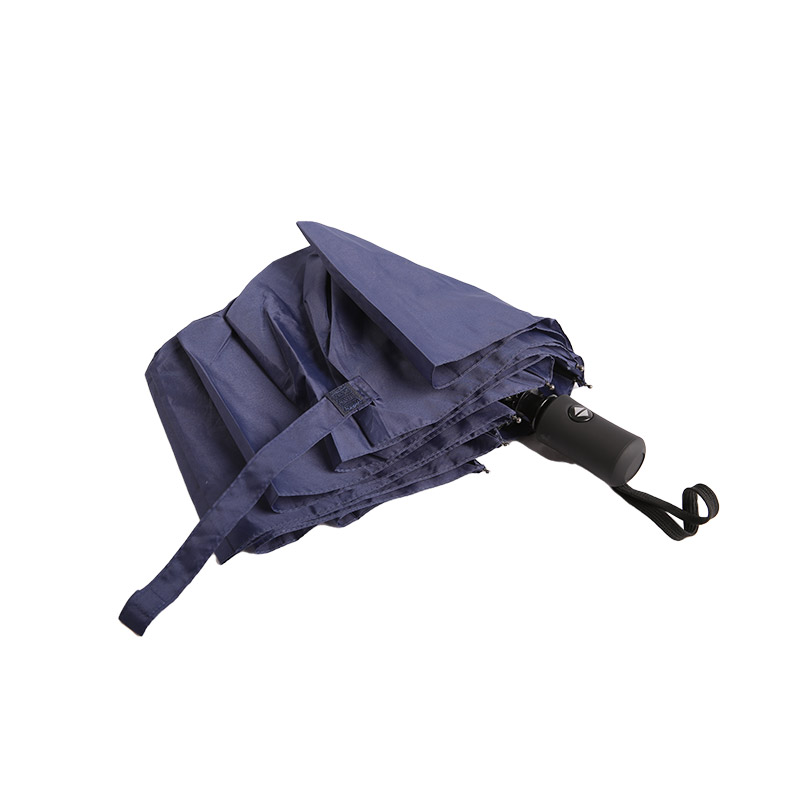 Pure Blue Uv Protection Pongee Three-fold umbrella-0E6B0550