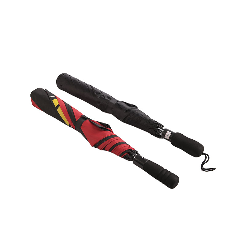 Two-color Logo Pongee Two-fold umbrella-0E6B0556