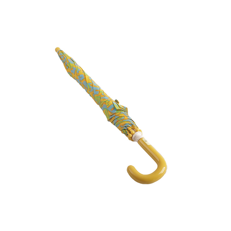 Yellow Alphabet Color Block Pongee Children umbrella-0E6B0570