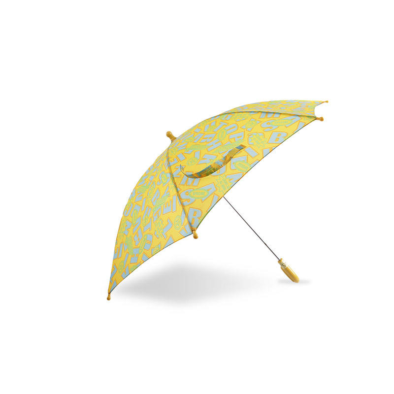 Yellow Alphabet Color Block Pongee Children umbrella-0E6B0570