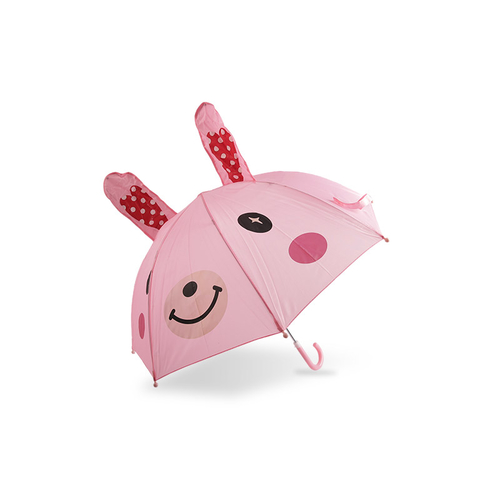 Pink Cute Bunny Bear Polyester Children umbrella-0E6B0672