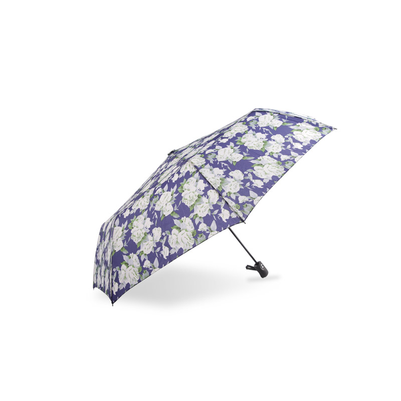 Vintage Star Print Pongeer Three-fold umbrella-0E6B0757
