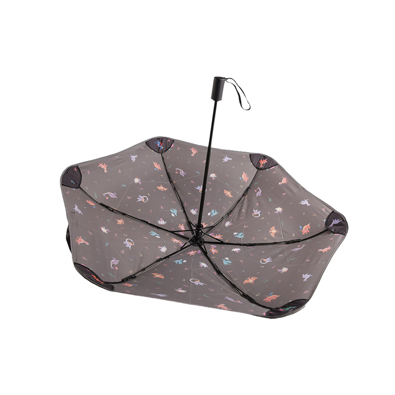 Irregular Birds Pongee Three-fold umbrella-0E6B0764