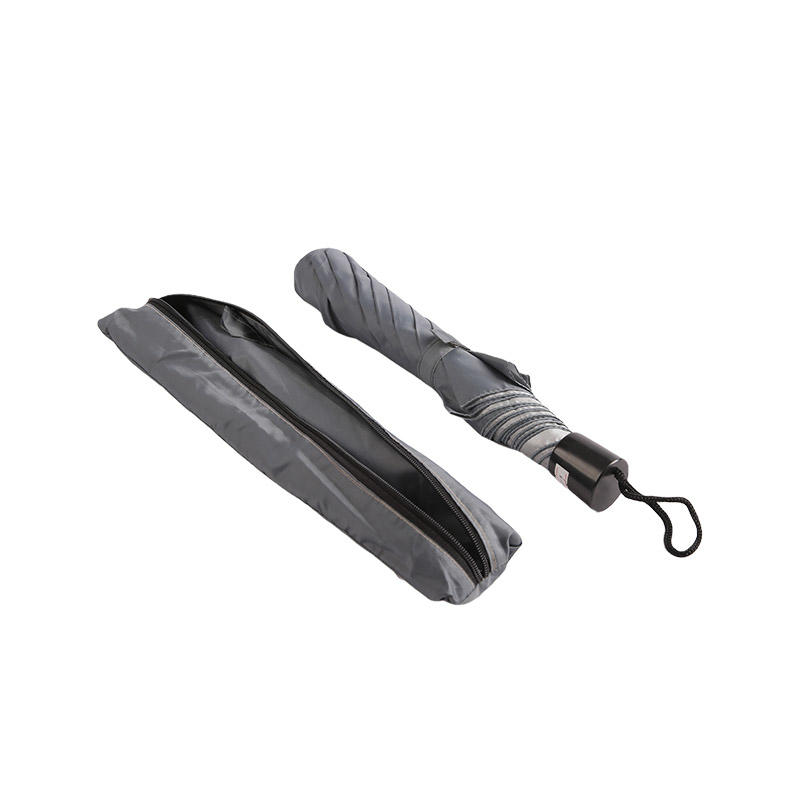 Simple Pure Silver Metal Two-fold umbrella-0E6B0782