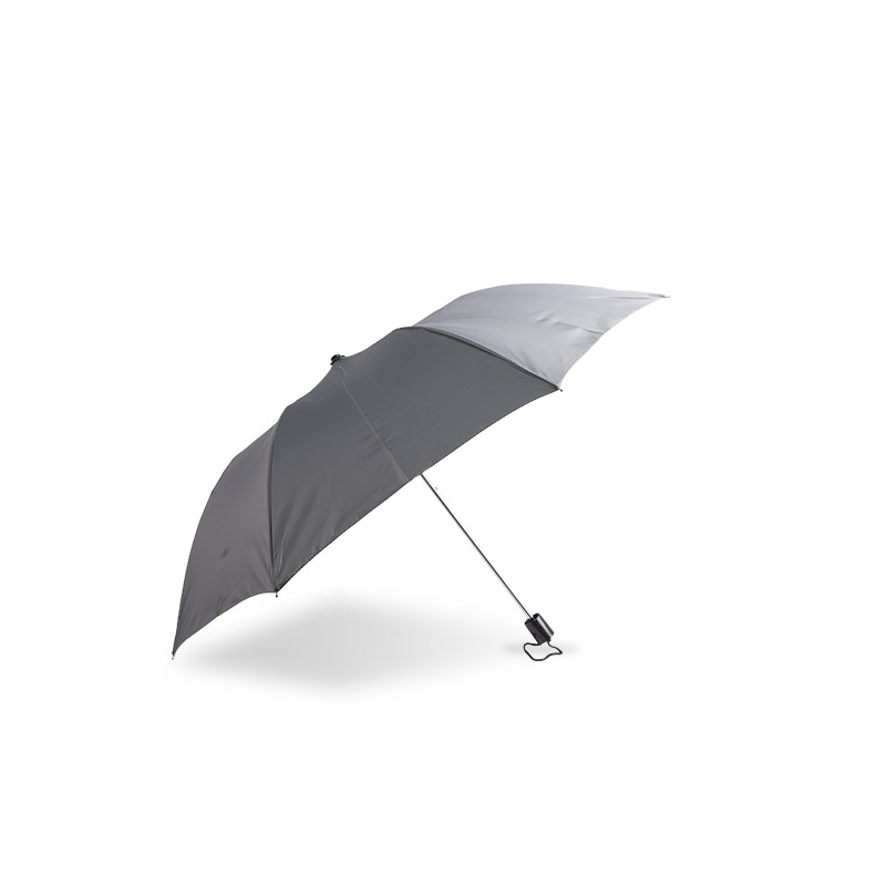 Simple Pure Silver Metal Two-fold umbrella-0E6B0782